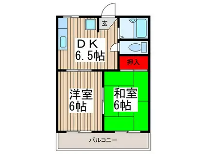 星野ハイツ(2DK/2階)の間取り写真