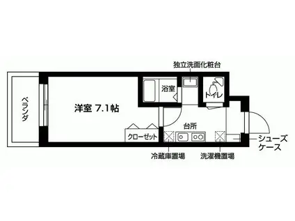 レジディア神戸ポートアイランドサウス(1K/8階)の間取り写真