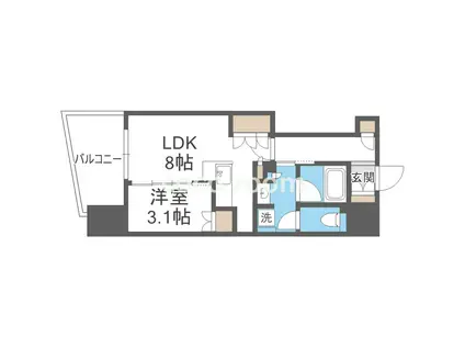 コンフォリア・リヴ本町ウエストQ(1LDK/11階)の間取り写真