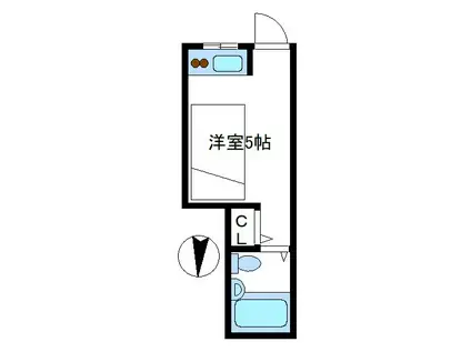 BTHOUSENAKANO6(ワンルーム/1階)の間取り写真