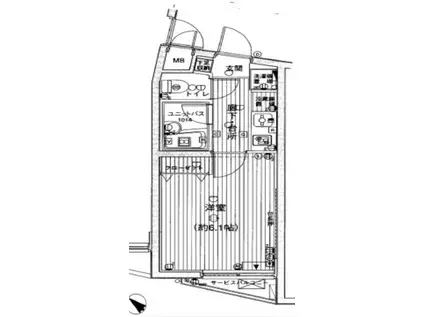 ユナイテッドグロー文京白山(1K/4階)の間取り写真