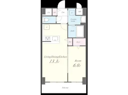 ザ・パーク亀戸(1LDK/6階)の間取り写真