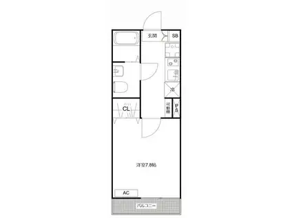 MQUARTO蒲生(1K/2階)の間取り写真