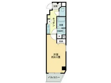 GRANDE菊川(1K/10階)の間取り写真