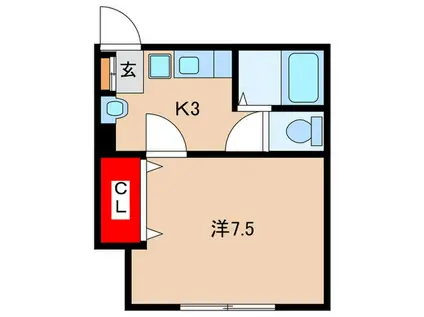 浅間ハイツ(1K/1階)の間取り写真