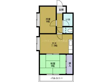 サンファミリー港晴(2DK/4階)の間取り写真