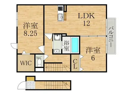 エポック木原 B棟(2LDK/2階)の間取り写真