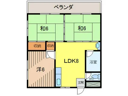 トーマスマンション泡瀬II(3LDK/3階)の間取り写真