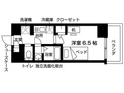 エスリードカレッジゲート南草津(1K/8階)の間取り写真