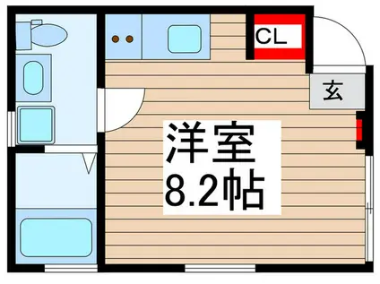 フラワームーン(ワンルーム/1階)の間取り写真