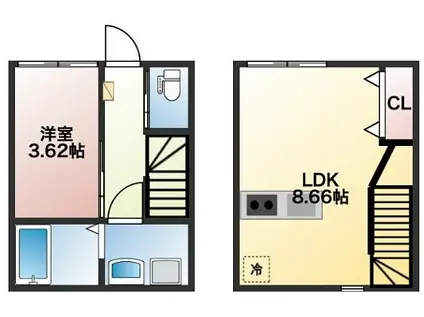 イニシアティブ原ノ町(1LDK/1階)の間取り写真