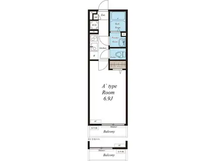 リブリ・アルペジオ(1K/2階)の間取り写真