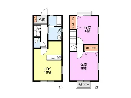ソレイユ(2LDK/1階)の間取り写真