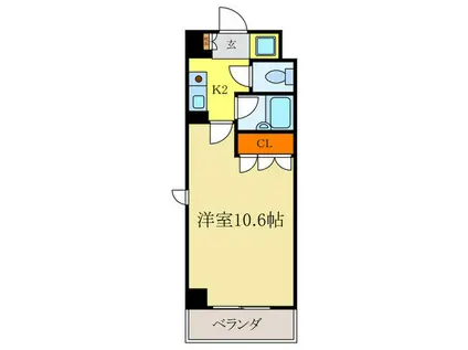 サンシティ四条西洞院(1K/10階)の間取り写真