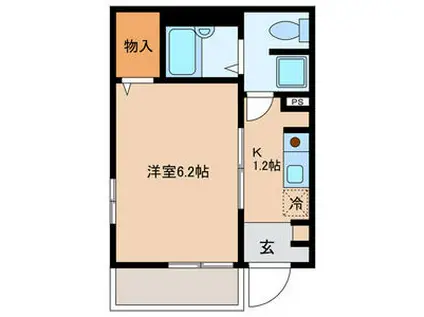 JS COURT(1K/1階)の間取り写真