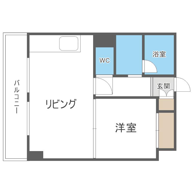 シテイハイツ若山(1LDK/2階)の間取り写真
