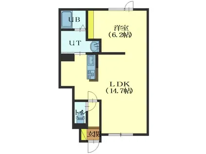 LICHT ZWEI リヒトツヴァイ(1LDK/1階)の間取り写真