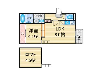 ハーモニーテラス平出町(1SLDK/1階)の間取り写真