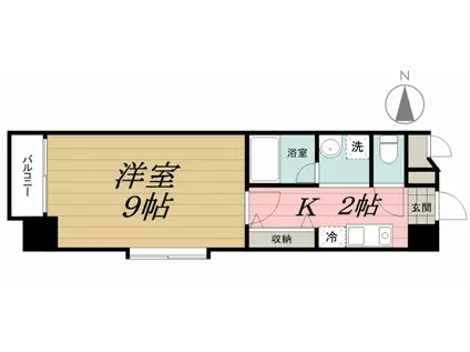 ベラジオII(1K/6階)の間取り写真