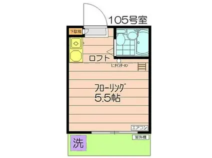 ボヌール分倍河原(ワンルーム/1階)の間取り写真