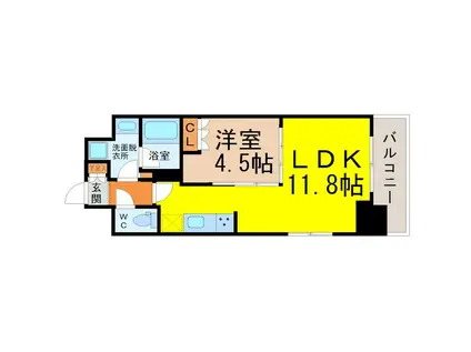 OKBアヴェニール菊井町(1LDK/11階)の間取り写真
