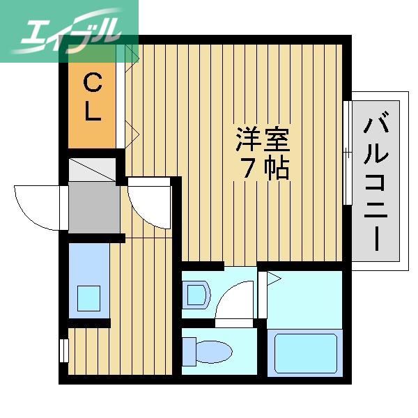 エスペランサ(1K/1階)の間取り写真