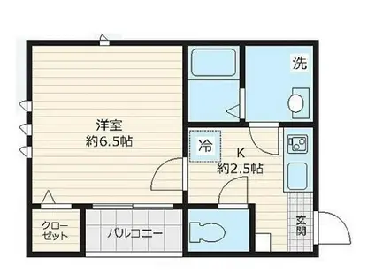 ラシーネ西荻南(1K/2階)の間取り写真