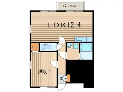 グラディートI(1LDK/1階)の間取り写真