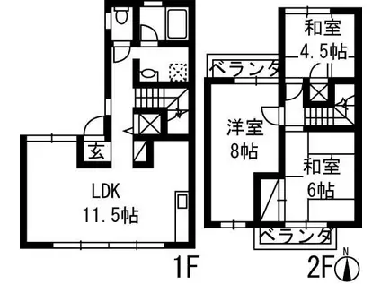 セジュール(3LDK/1階)の間取り写真