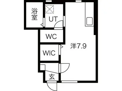 パルテール(ワンルーム/1階)の間取り写真