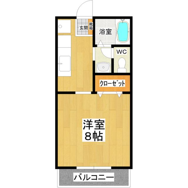 サンライフ中島A棟(1K/2階)の間取り写真