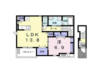 ル・ソレイユ(1LDK/2階)の間取り写真