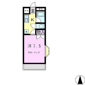 リバーサイドマンションPATATA(1K/3階)の間取り写真