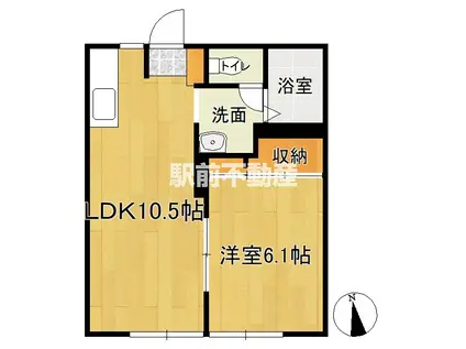 アメニティ庄福(1LDK/1階)の間取り写真