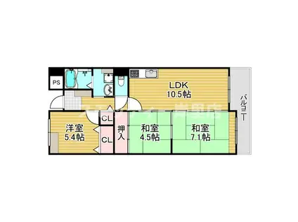 南海グランドコート住之江公園(3LDK/12階)の間取り写真