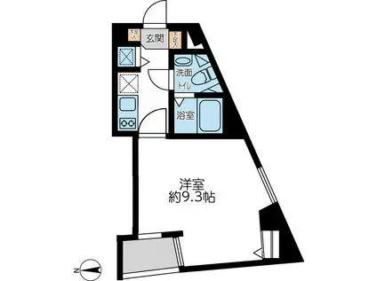 グランカーサ馬込I(1K/5階)の間取り写真