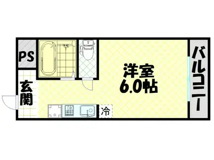 南堀江レヂデンス(ワンルーム/4階)の間取り写真