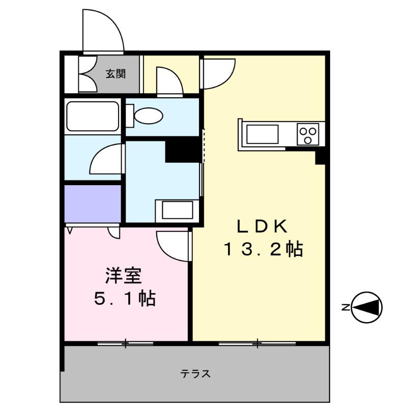 シャーメゾン静永(1LDK/1階)の間取り写真
