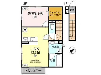 ステラ ルーチェ(1LDK/2階)の間取り写真