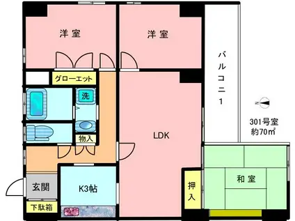 28アイテムズ(3LDK/2階)の間取り写真