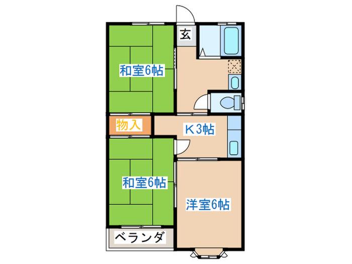 第二コーポ安久(3K/2階)の間取り写真