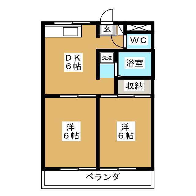 ピースフルマンション(2DK/1階)の間取り写真