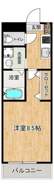 クロノス54昭和町(1K/3階)の間取り写真