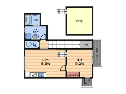 FLATS西立花(1LDK/2階)の間取り写真