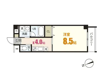 KTビル(1K/3階)の間取り写真