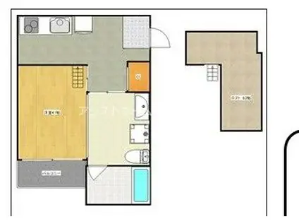 グランベイス(ワンルーム/1階)の間取り写真