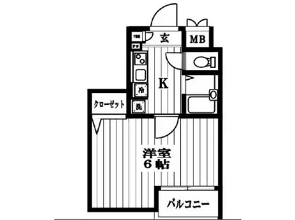 エスコート東大前(1K/5階)の間取り写真
