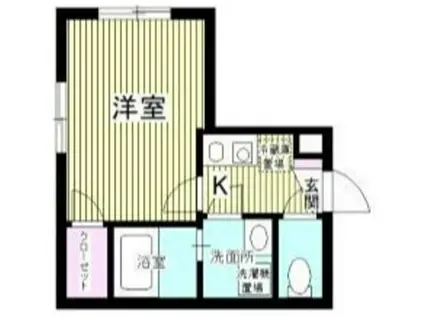 パルゼ北千住(1K/2階)の間取り写真