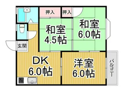 アーバンたわら2(3DK/2階)の間取り写真