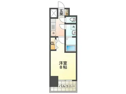 S-RESIDENCE四日市元町(1K/4階)の間取り写真
